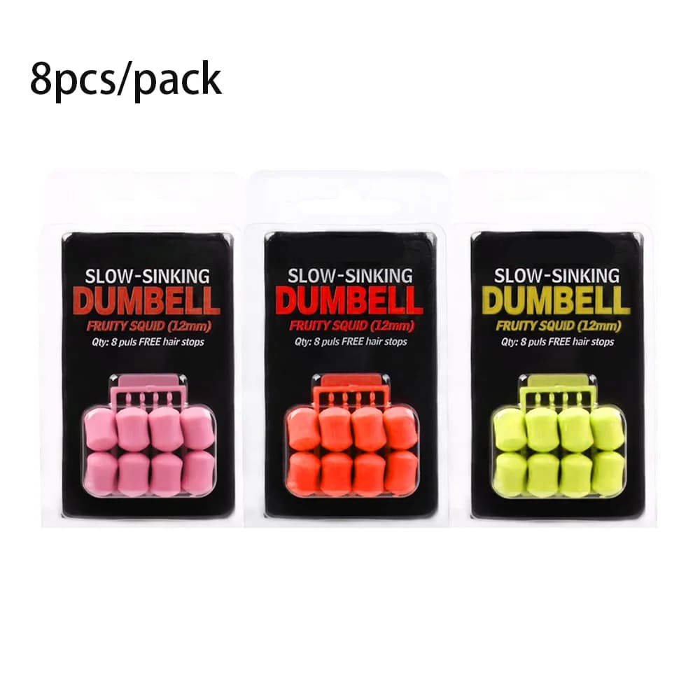 Appâts dumbells 8 pièces saveur fruitée pour pêche carpe - leurres flottants et coulants