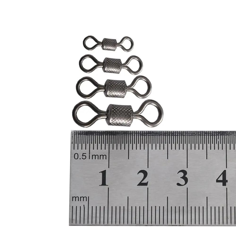 Émerillons à billes 50 pièces pour pêche à la carpe - Avec snap de sécurité et anneaux solides