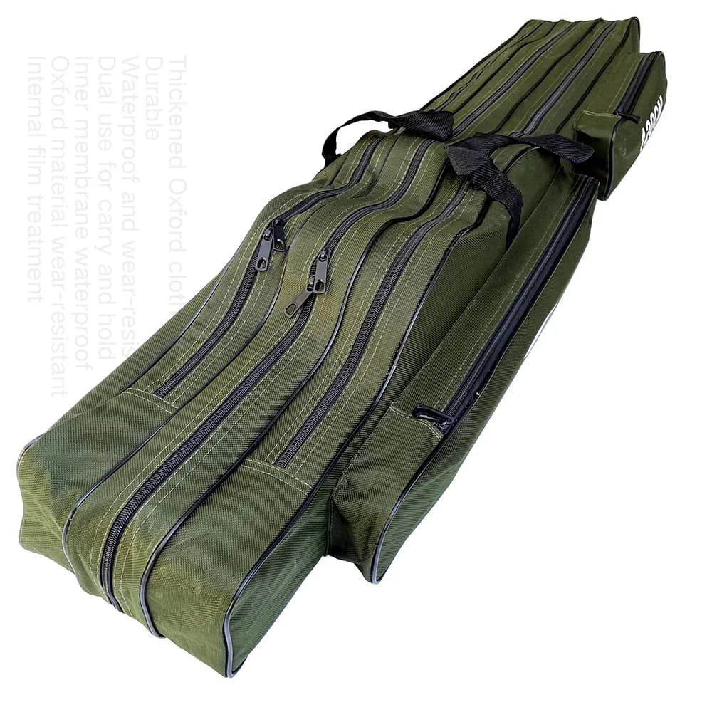 Étui pliable en toile Oxford pour canne à pêche 150/130/120/110 cm avec fermeture éclair - Poche de rangement