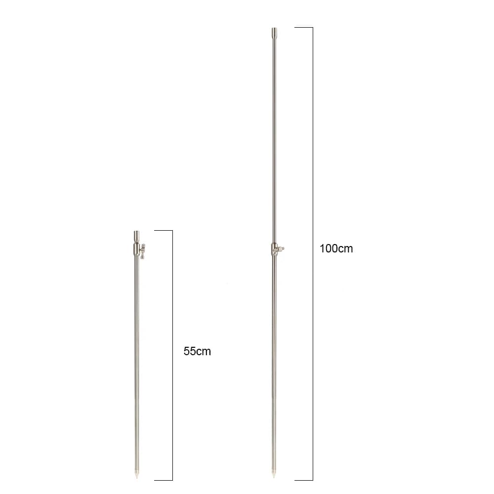 Tige de berge télescopique inox 55-100cm pour détecteur de touche carp fishing réglable et robuste