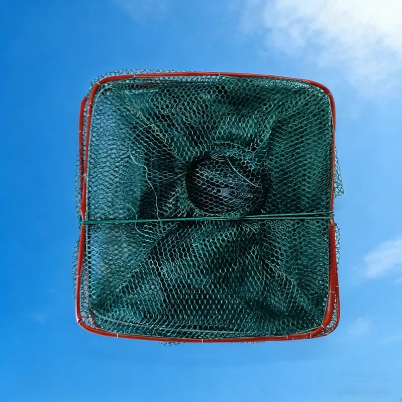 Filet de pêche pliable en nylon - Piège à appâts portable pour capturer poissons, crevettes, crabes et anguilles