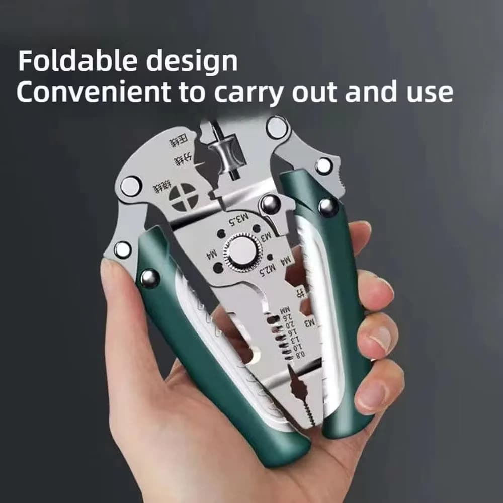 Pince multifonction pliable électricien dénudage coupe câble sertissage outil plomberie compact