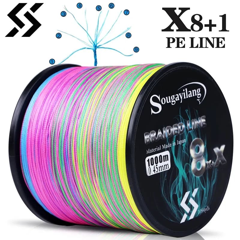 Ligne pêche PE 9 brins Sougayilang 300m-1000m - Multifilament pour carpe - Outil pesca professionnel