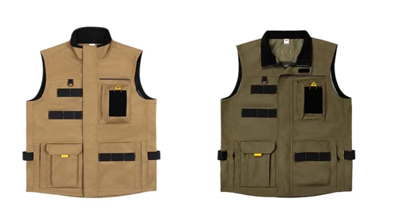 Veste de travail cargo pêche avec multiples poches pour outils, veste technique extérieur pêcheur