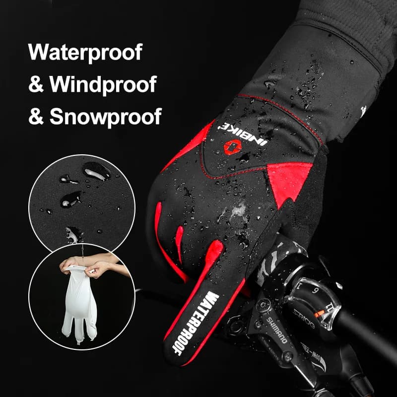 Gants vélo hiver tactiles INBIKE - Imperméables, chauds et coupe-vent pour hommes et femmes