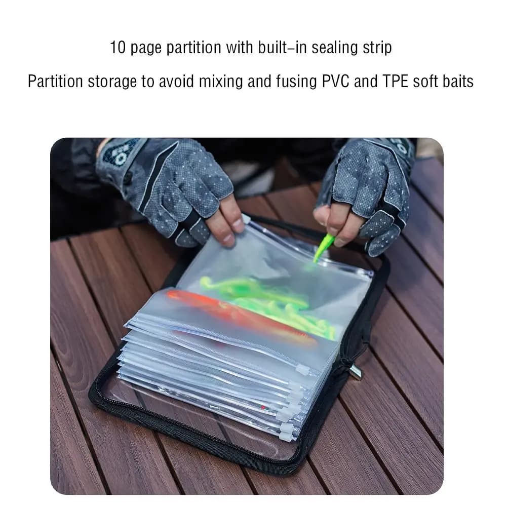 Sac étanche PVC transparent pour leurres de pêche organisateur boîte rangement appâts artificiels