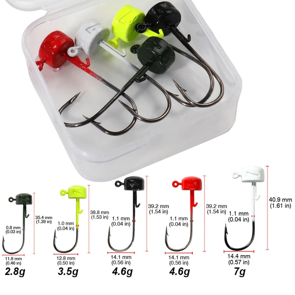 Hameçons Ned Rig GOBAIT 2.8g à 7g tête champignon pour pêche finesse du black-bass 5-20 pièces