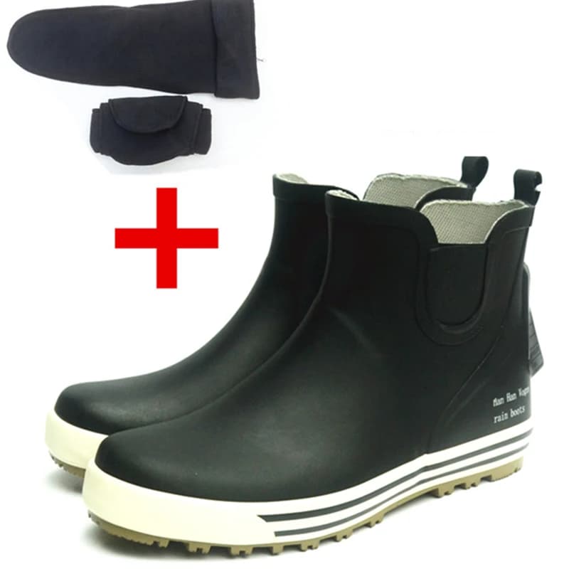 Bottes caoutchouc homme réfléchissantes sécurité nuit pêche courtes galoches étanches