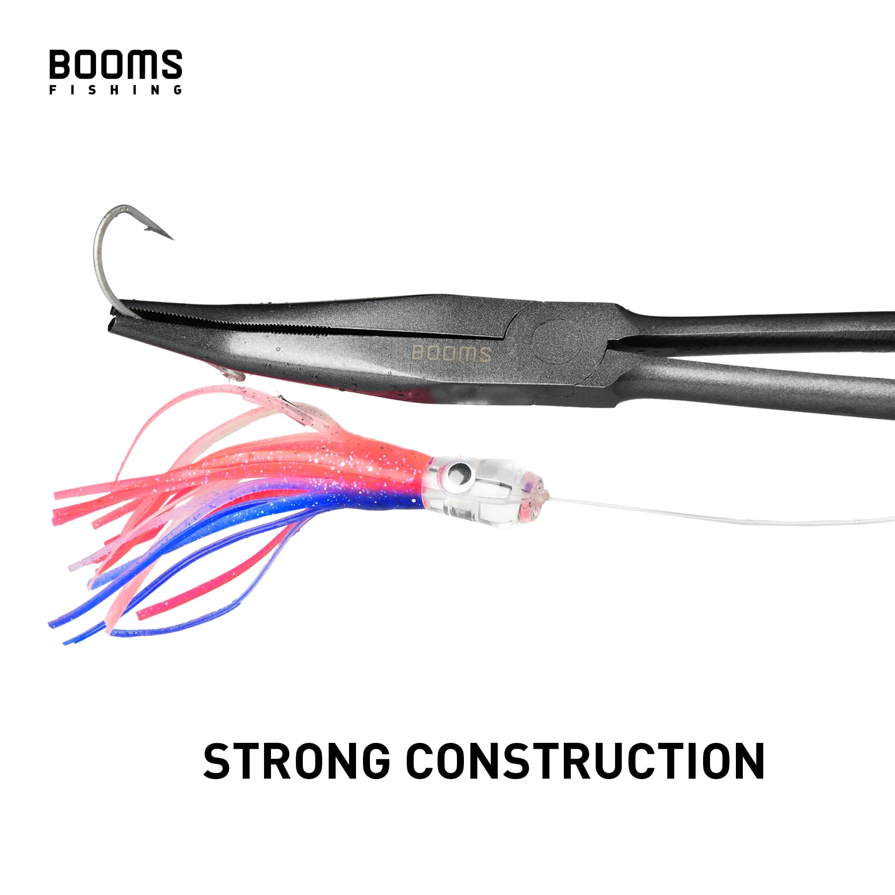 Pince pêche Booms F05 28cm extracteur hameçon avec lanière anti-perte - outil acier carbone eau salée