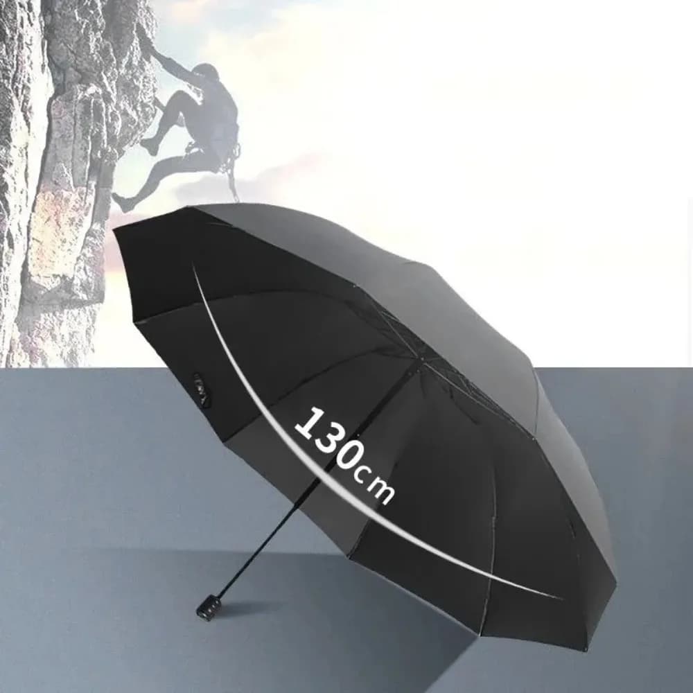 Parapluie 10 baleines 130cm haute qualité 2026 - Structure renforcée imperméable anti-vent pêche durable