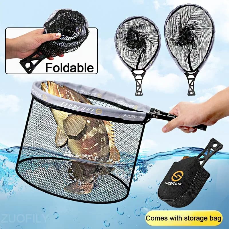 Épuisette pliable pêche à la mouche - Filet de réception léger pour ruisseaux et rivières
