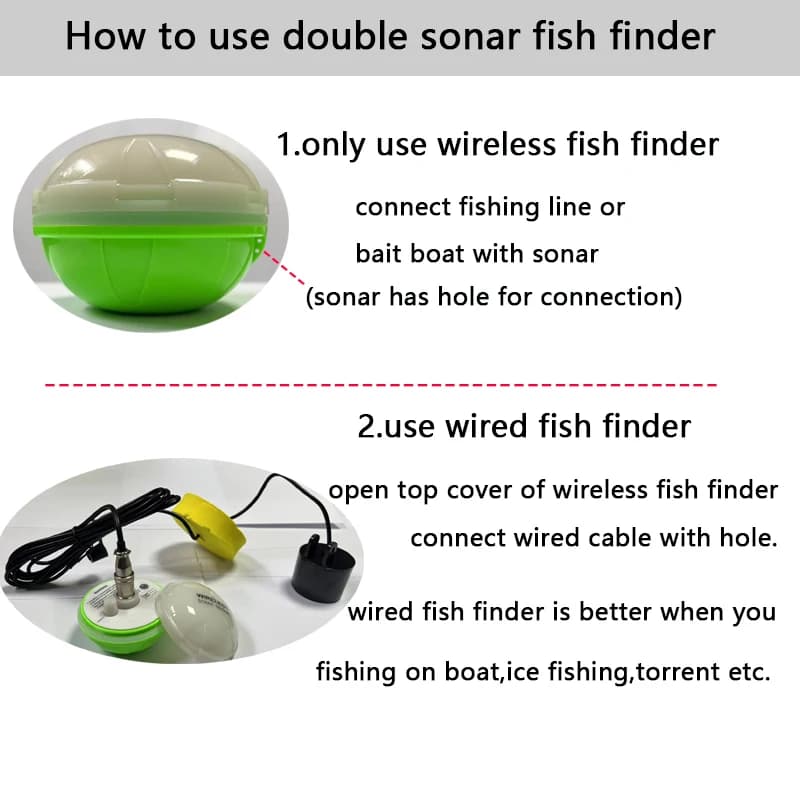 Sondeur poissons Bluetooth portable sans fil échosondeur capteur profondeur pour pêche lac mer iOS Android