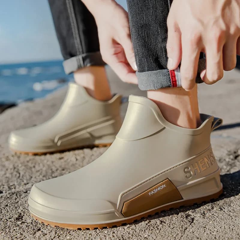 Couples Short Rain Boots Women's Spring Summer Fishing Camping Water Shoes Fashi