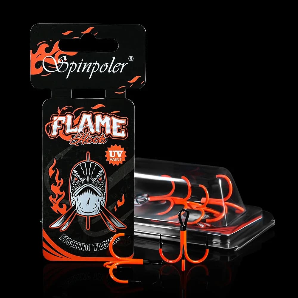 Hameçon triple pêche UV Spinpoler Flame 2X résistance peinture violette leurre souple acier haut carbone pour swimbait