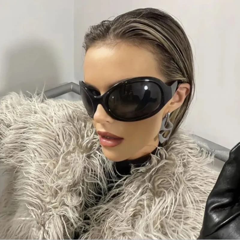Lunettes de pêche punk Y2K oversize - Style one piece - Hommes femmes UV400