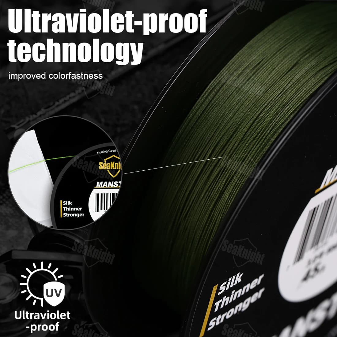 Ligne casting braid SeaKnight MONSTER W8 II 8 brins - 150m-500m PE lisse multifilament 15-100lb pêche mer