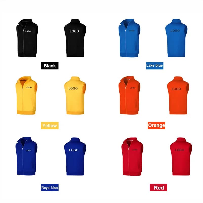 Veste polaire sans manches personnalisée logo brodé pour hommes et femmes groupe entreprise