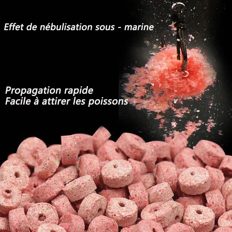Attractant granulé creux parfum poisson pour pêche carpe - appât fibre atomisation morsure