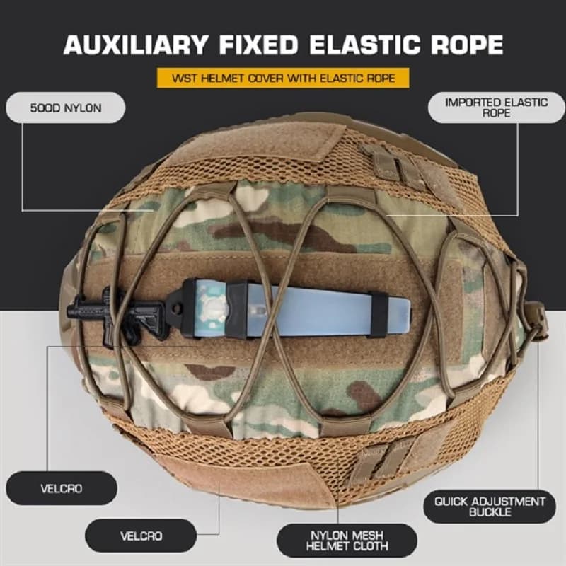 Housse casque mesh tactique pêche tir airsoft protection Ops-Core FAST PJ BJ MH