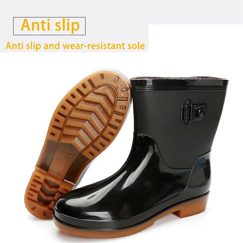 Bottes de pêche d'hiver chaudes avec doublure amovible - Chaussures de travail imperméables pour pêche par temps froid
