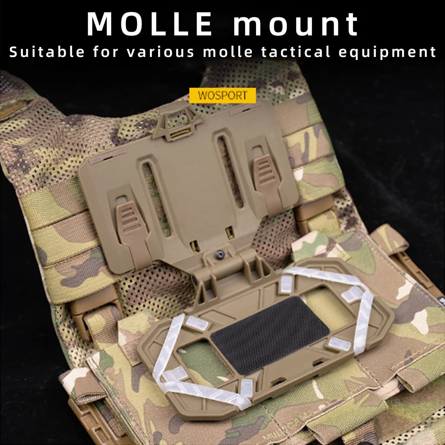 Panneau de navigation pliable Molle - Support téléphone pour pêche en kayak ou bateau