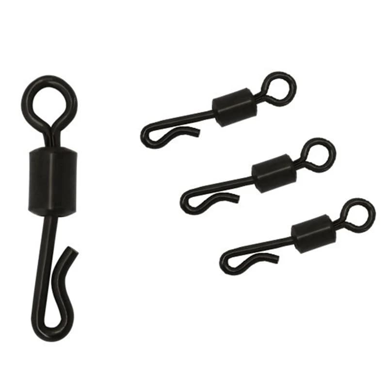 Émerillons rapides Q-shaped pêche carpe 50 pièces boîte roulements à billes changement rapide accessoires terminal