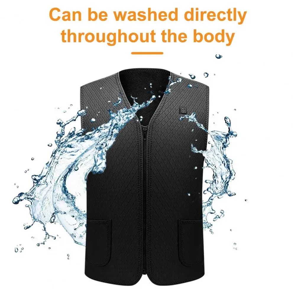 Veste chauffante USB homme femme hiver durable avec fermeture éclair réglable et coupe-vent matelassée