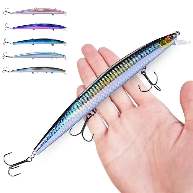 Leurre Minnow Laser 18cm 24g - Crankbait Dur 16 Couleurs pour Pêche en Mer Gros Prédateurs