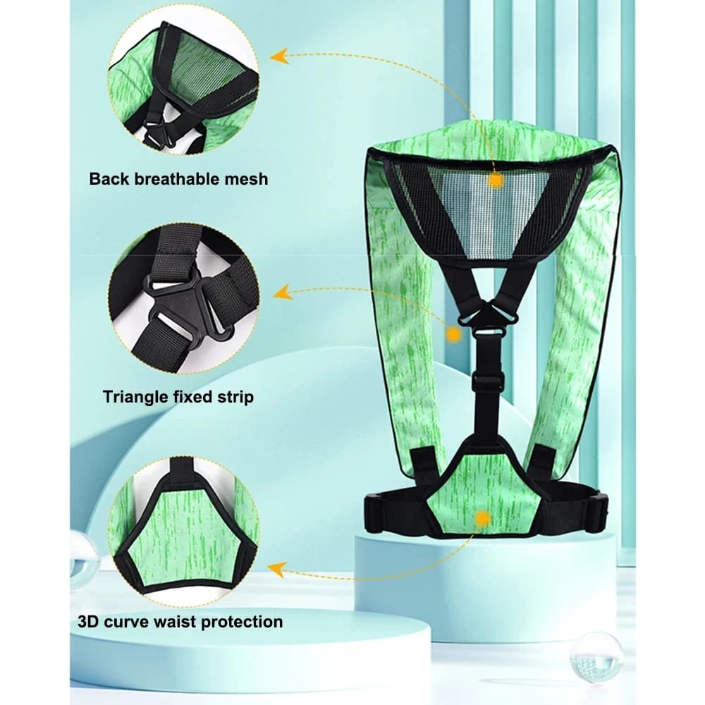 Gilet de pêche gonflable automatique sécurité adulte léger marine raft kayak natation multifonction