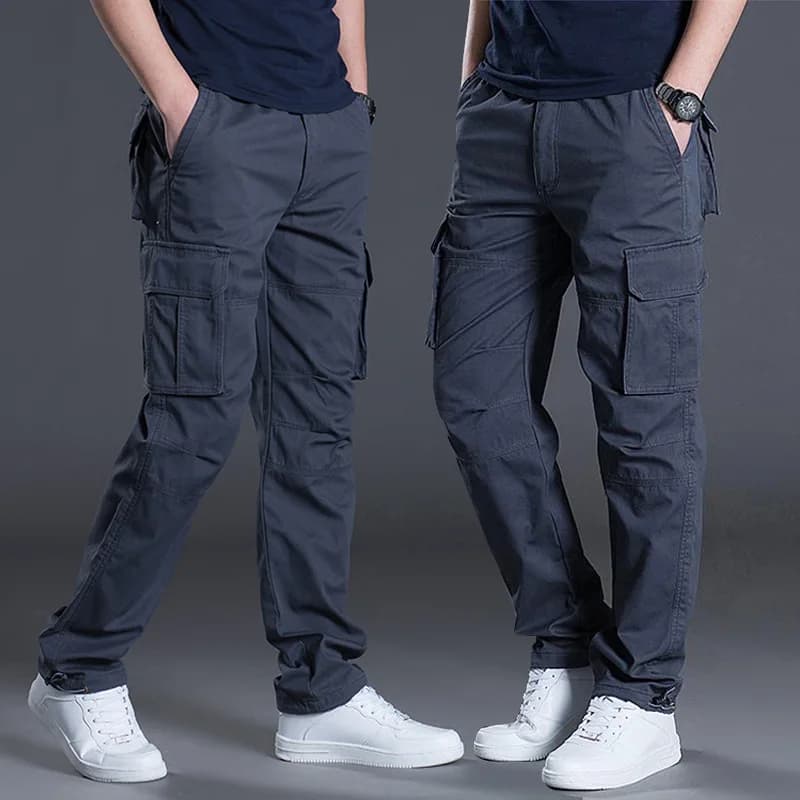 Pantalon cargo droit homme 2025 à rabats multiples - Pantalon décontracté outdoor pour pêche et randonnée