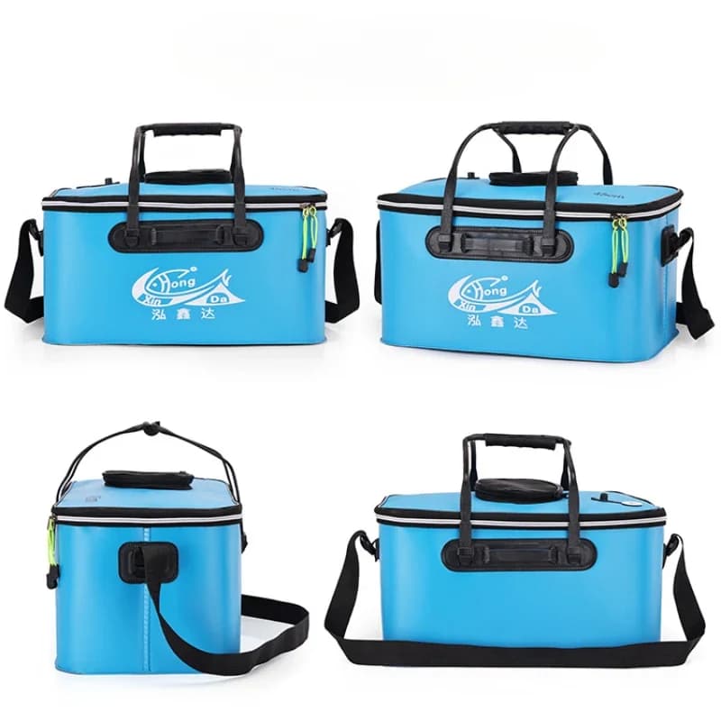 Seau à poissons pliable EVA 30-50cm avec pompe à oxygène pour conservation des vifs