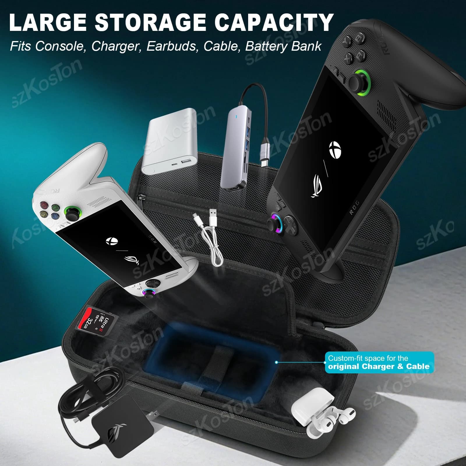 Étui rigide grande capacité pour ROG ALLY - Transport et rangement voyage pour console et accessoires