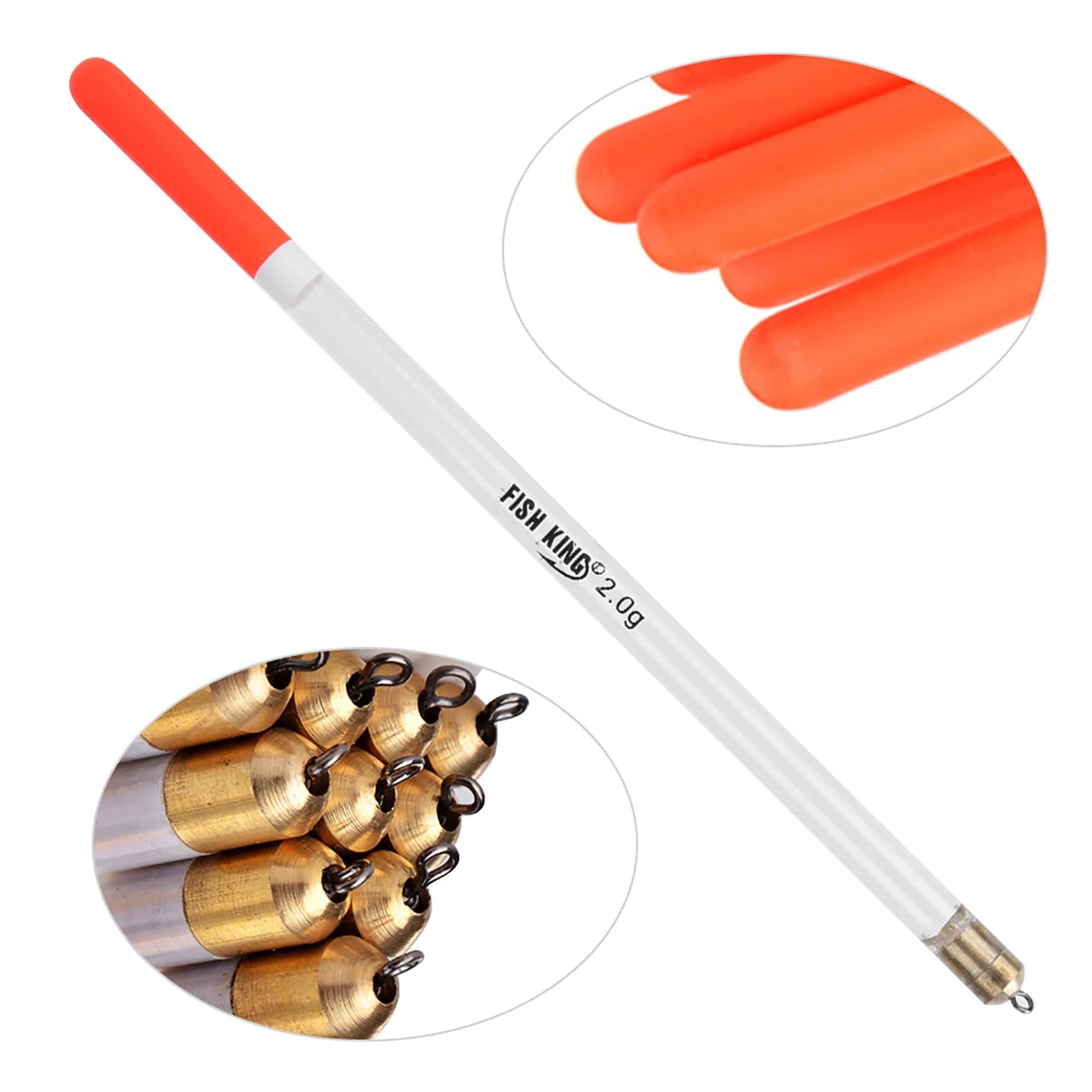 Kit 10 flotteurs plastique durables multifonctions avec tube distributeur d'appâts pour pêche