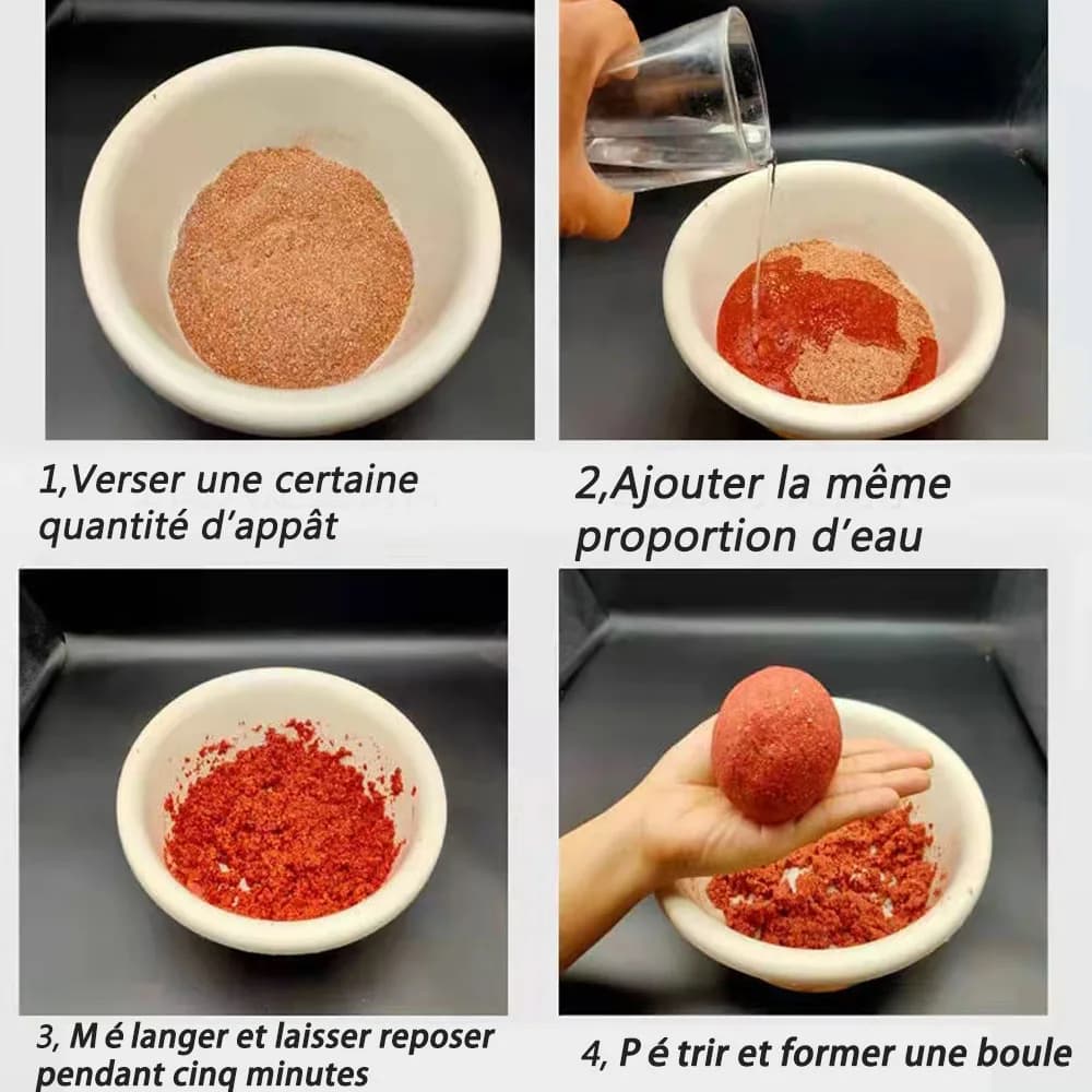 Amorce naturelle parfum forte attractant carpe tanche silure additif appât aliment poissons