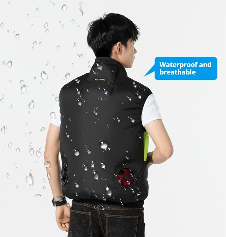 Veste rafraîchissante homme avec ventilateur rechargeable pour chantier et pêche en été