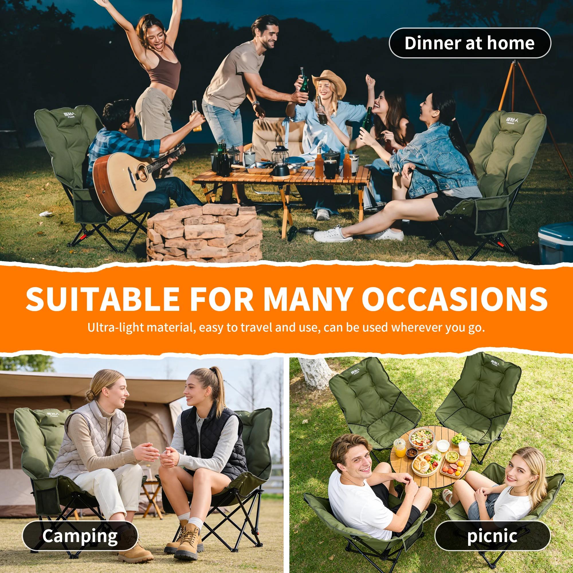Chaise pliante renforcée PRIMITIVE pour pêcheurs avec rembourrage confort sessions longues