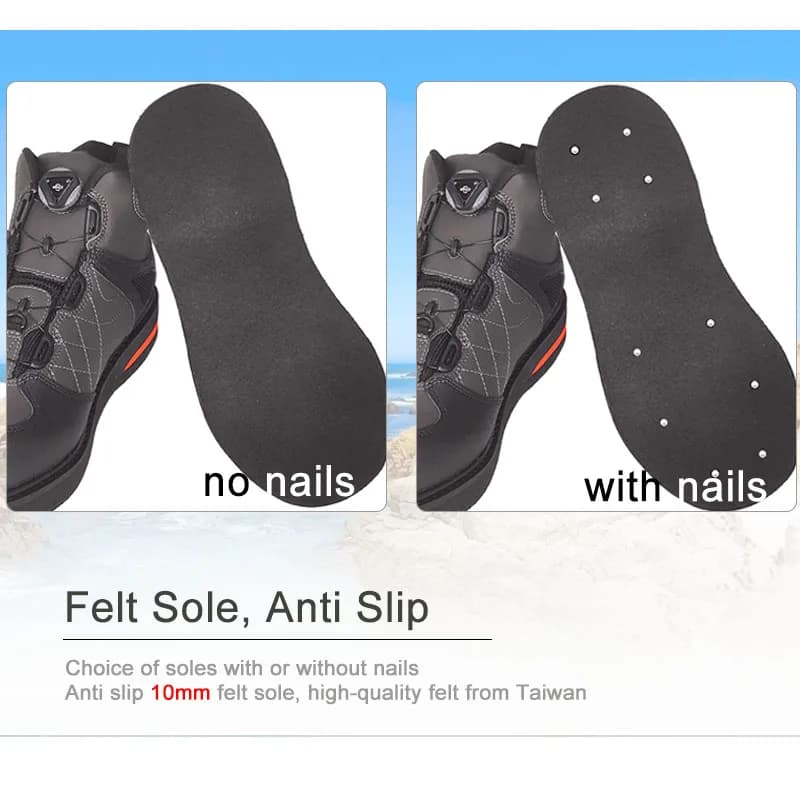 Bottes de pêche à lacets avec semelle feutre cloutée ou non pour pêche à la mouche