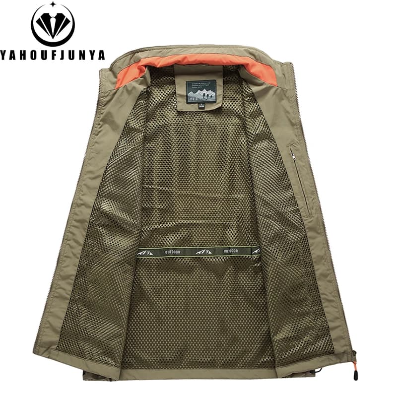 Veste sans manches multi-poches pour pêche printemps été 2024 couleur unie grande taille 6XL