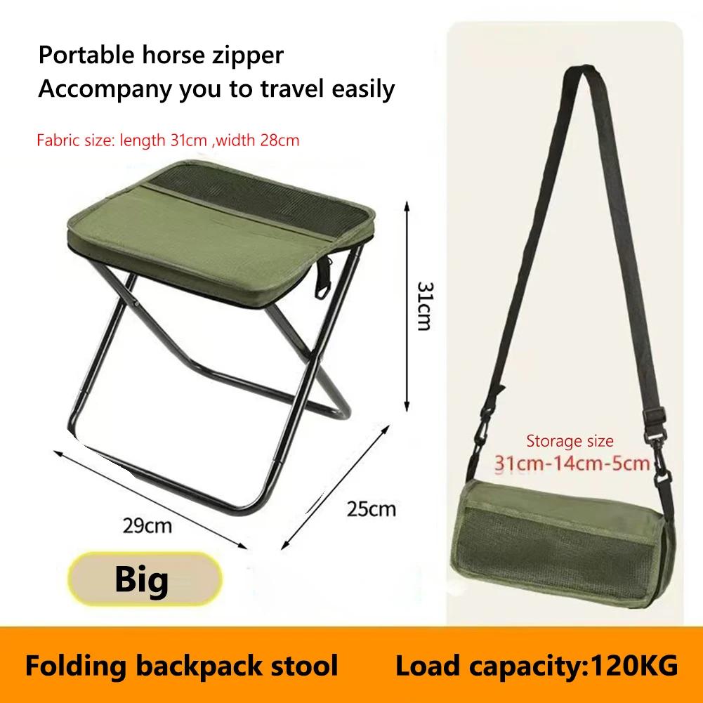 Tabouret sac à dos pliant pêche - Siège randonnée léger avec filet rangement pour aventures pêche