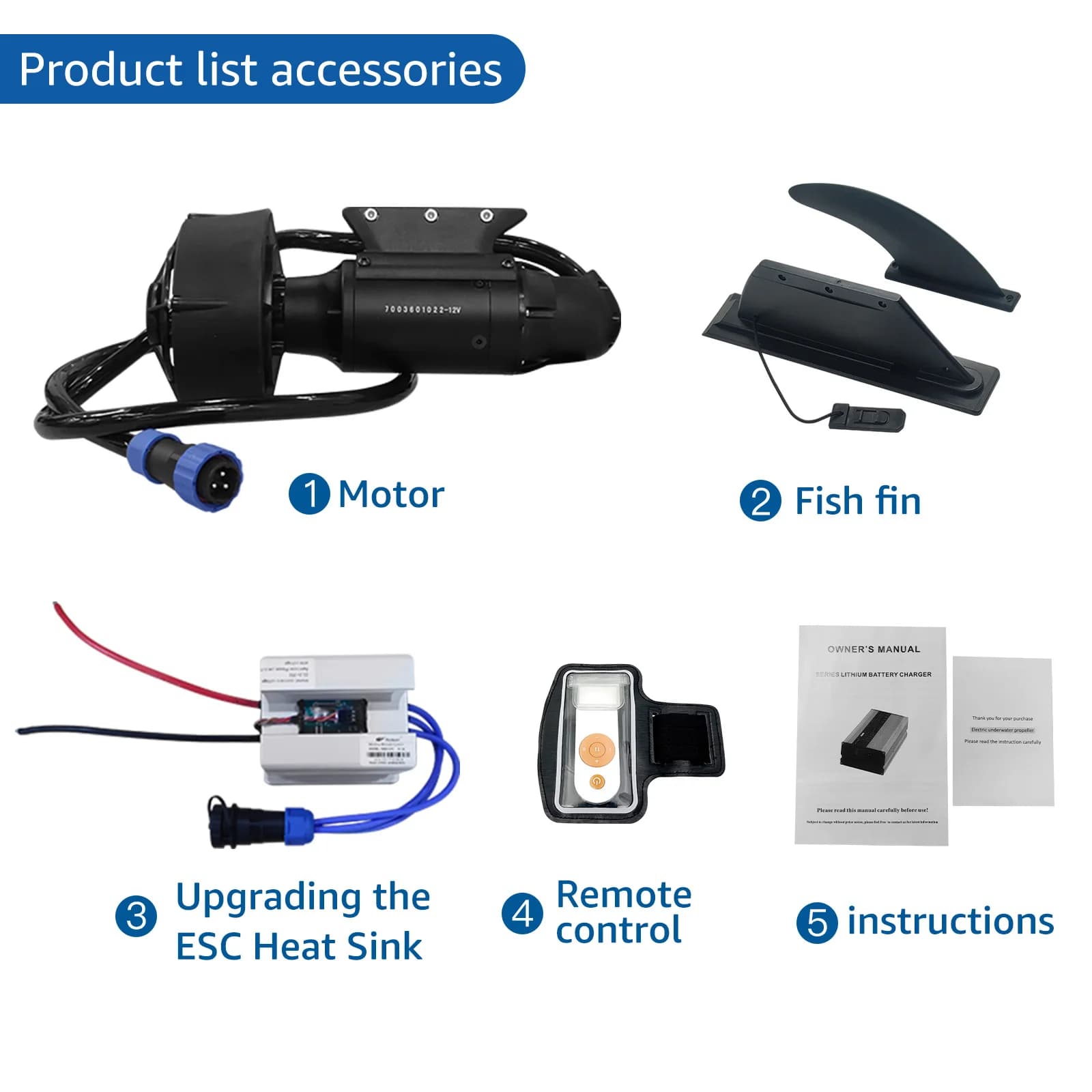 Moteur électrique nageoire 380W pour paddle board et kayak, propulseur sous-marin POWER FIN assistance