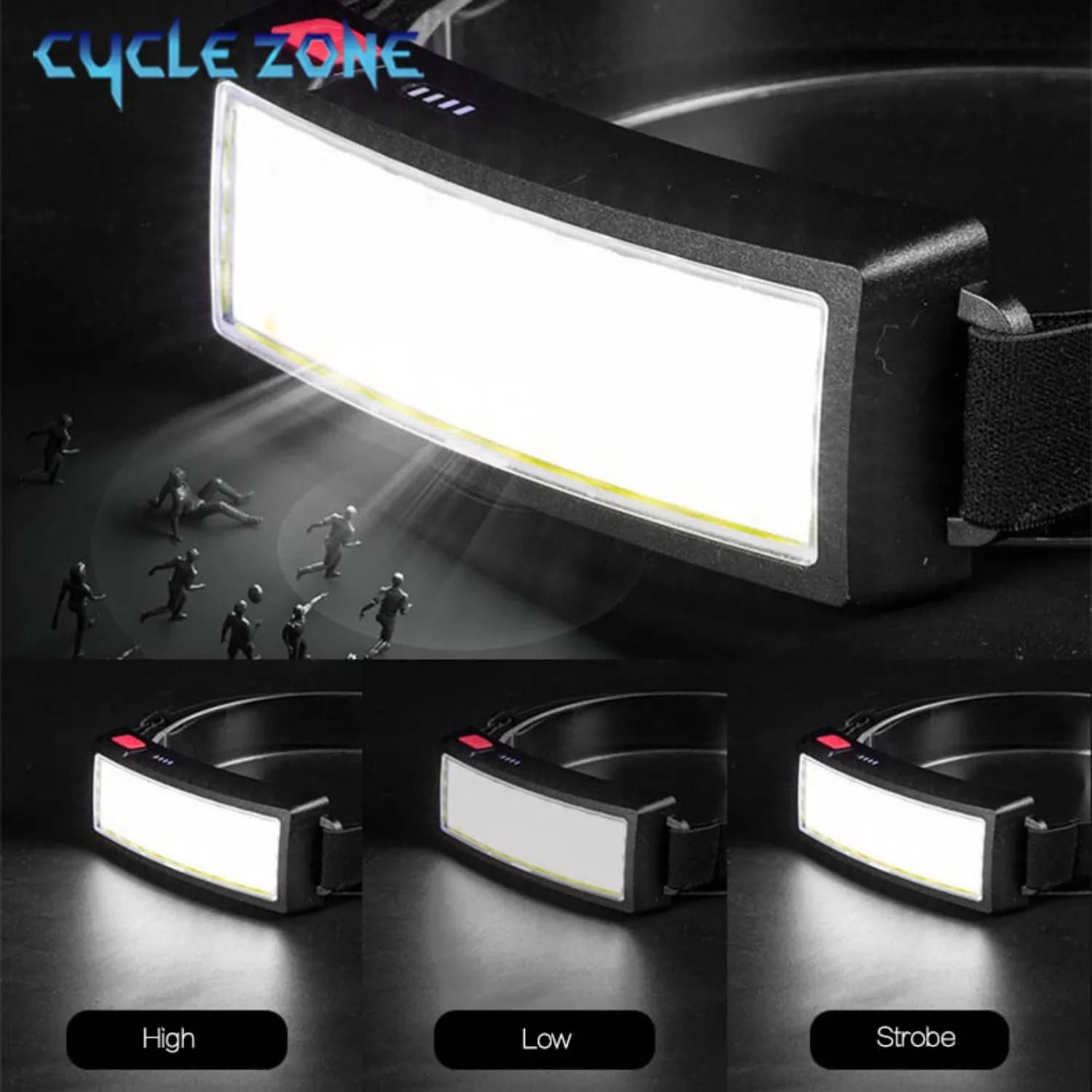 Lampe frontale COB rechargeable LED 180° pour pêche nocturne randonnée camping et escalade