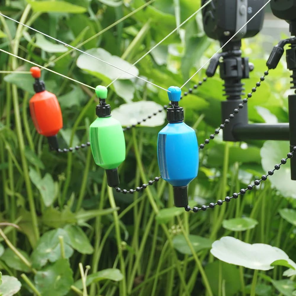 Hirisi 3x Swingers pour pêche à la carpe - indicateurs de touche 5 couleurs en plastique durable avec clips sécurisés