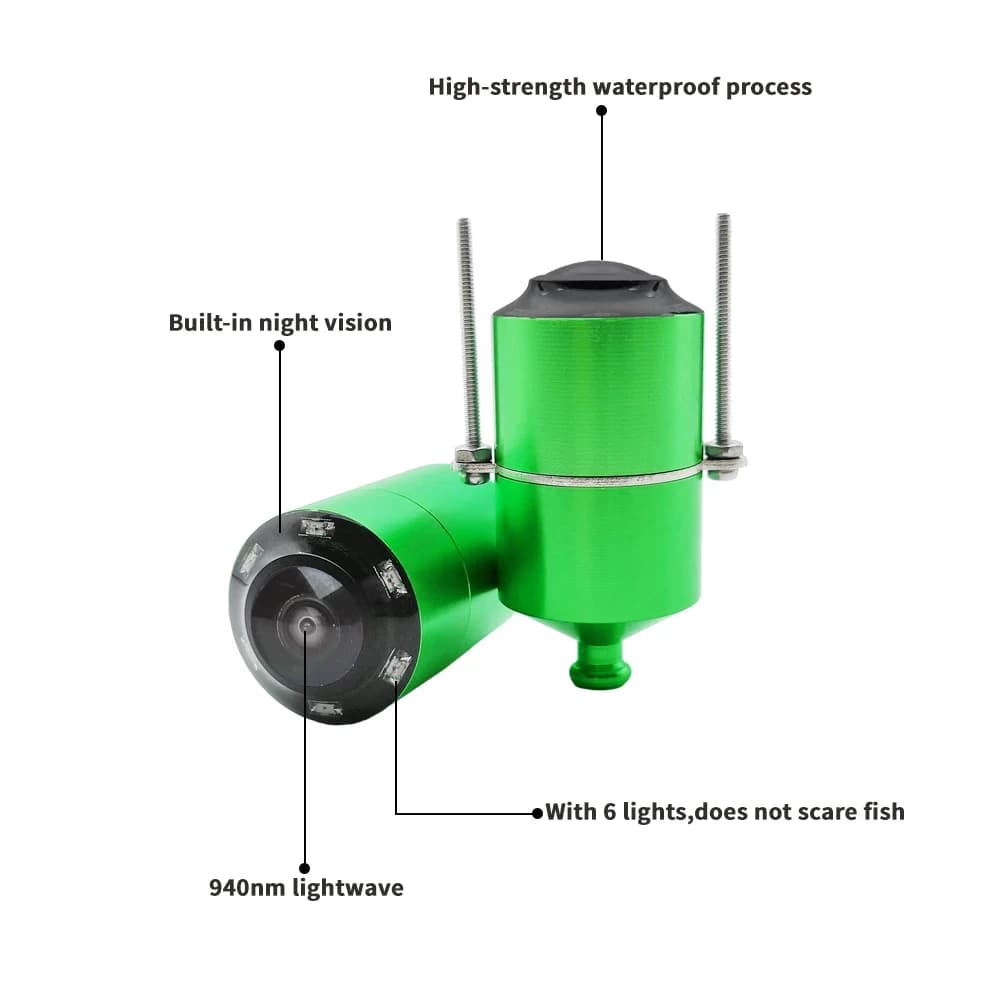 Caméra pêche sous-marine 80-100 mètres vision nocturne format CVBS remplacement pour détecteur de poissons équipement pesca