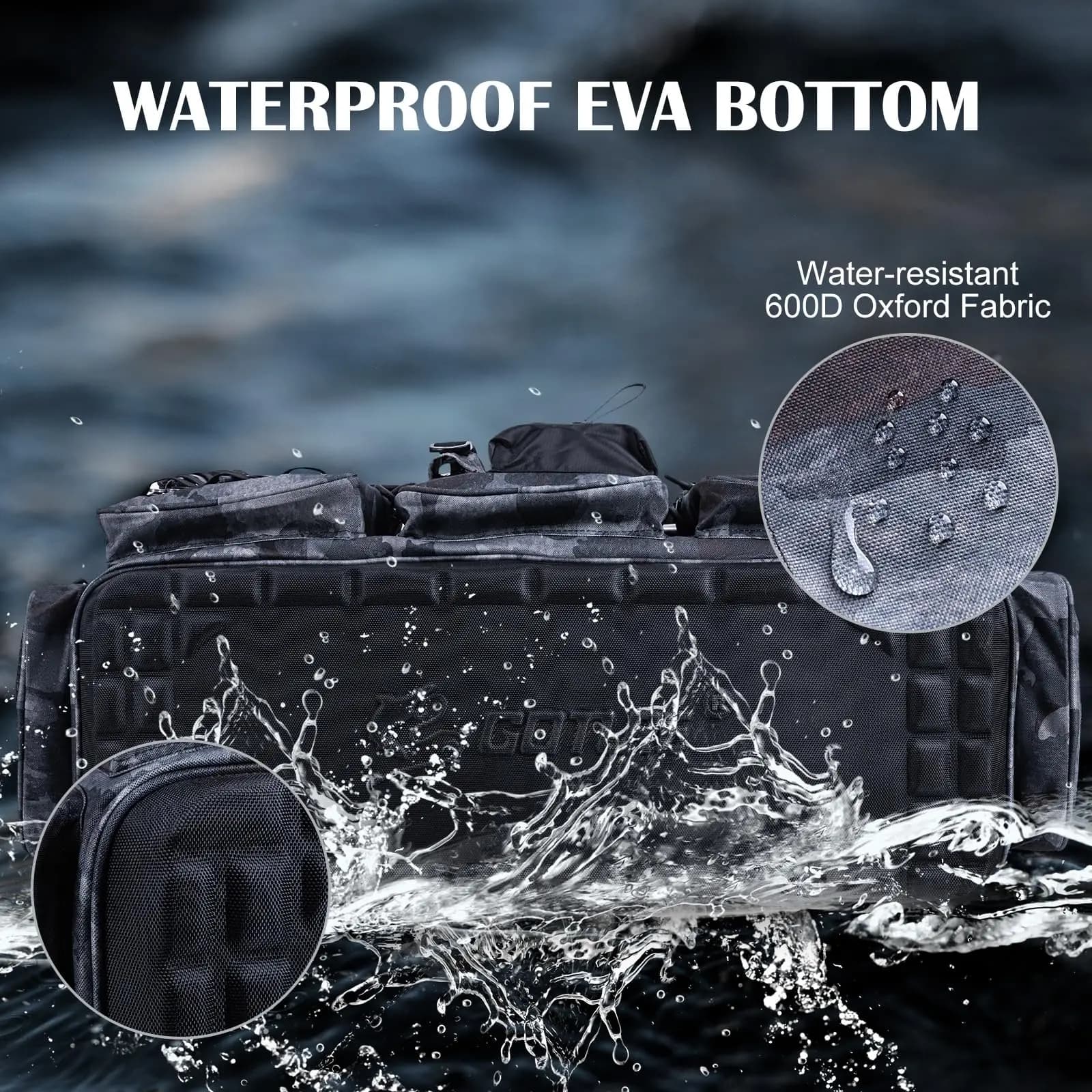 Sac étanche Goture grande capacité fond dur EVA - Rangement matériel pêche et camping outdoor