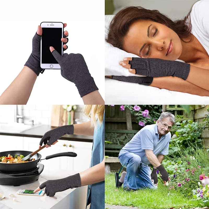 Gants compression pêche doigts libres - soulagement mains pour pêcheurs longue durée