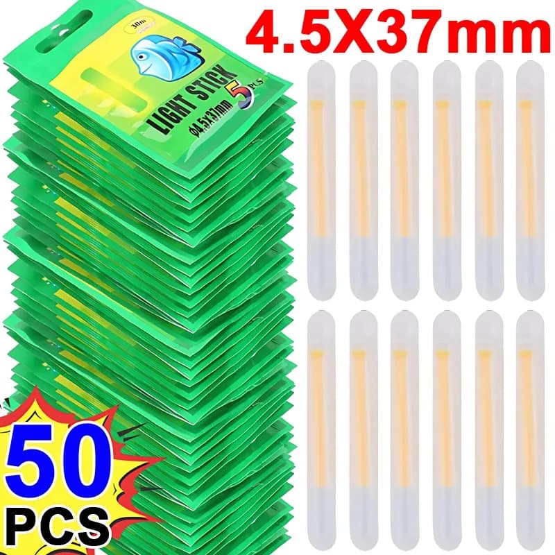 Bâtons lumineux pêche nocturne 10/50 pièces lumière fluorescente rouge pour embouts canne flotteurs