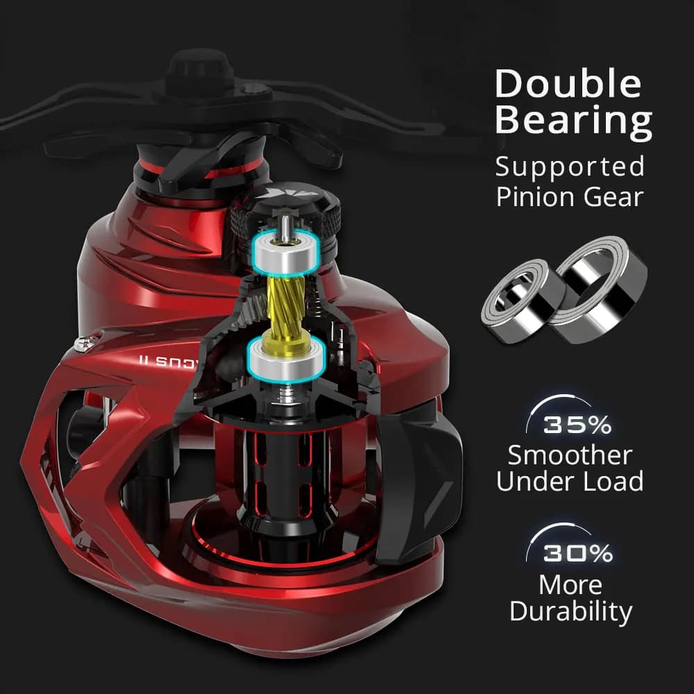 Moulinet baitcasting KastKing Spartacus II Ultra Smooth 8KG frein 7+1 roulements ratio 7.2:1 pour pêche
