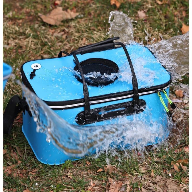 Seau à poissons vivants pliable EVA épaissi - réservoir portable pour pêche extérieure