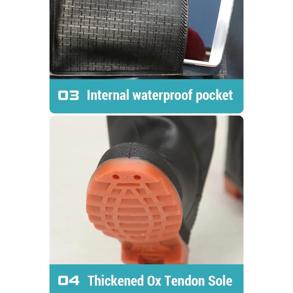 Combinaison de pêche étanche PVC antidérapante avec bottes pour homme et femme