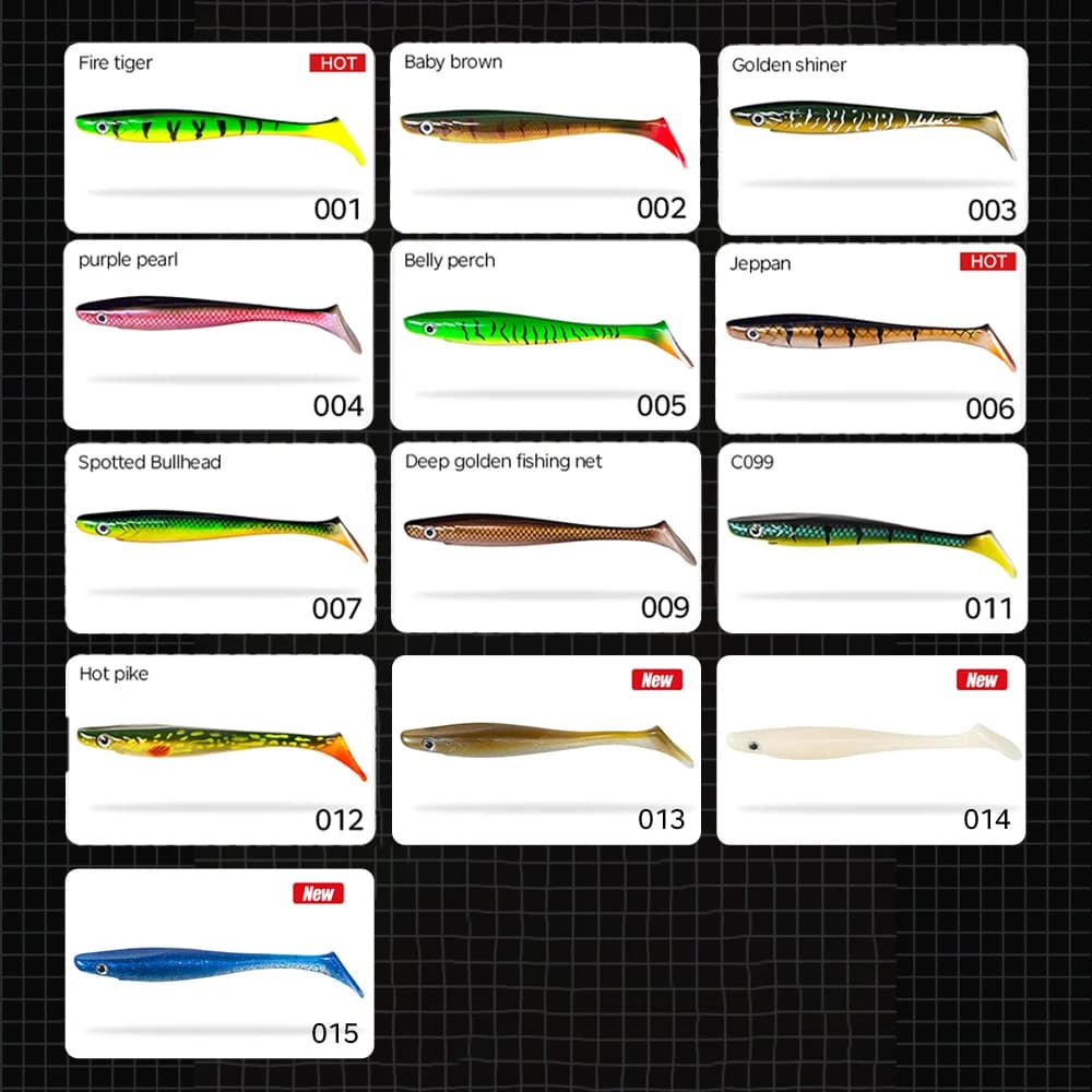 Leurre souple pêche brochet shad 120mm 150mm 200mm queue palette silicone naturel musky leurre carnassier